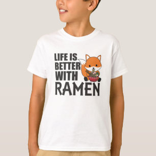Camiseta Ramen Japonês Noodle Cute Fox Come Ramen