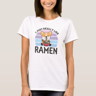 Camiseta Ramen Japonês Noodles Sweet Corgi Come Ramen