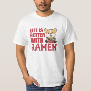 Camiseta Ramen Japonês Noodles Sweet Corgi Come Ramen