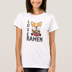 Camiseta Ramen Japonês Noodles Sweet Corgi Come Ramen