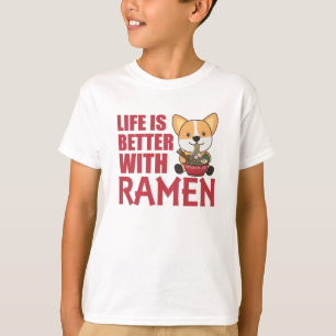 Camiseta Ramen Japonês Noodles Sweet Corgi Come Ramen