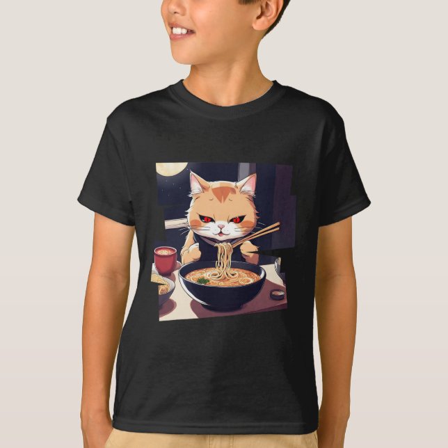 Camiseta Ramen Kawaii Cat Anime 1 (Frente)