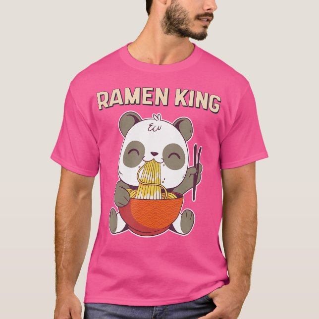 Camiseta Ramen King Anime Noodles Kawaii Japonês Panda Ske (Frente)