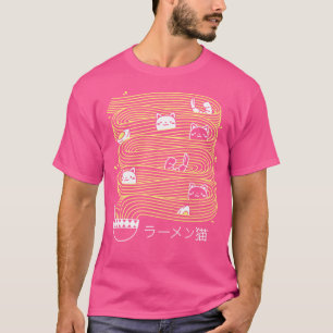 Camiseta Ramen Lines Minimalista Praça de Gato Por Tobe Fon