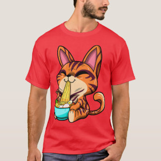 Camiseta Ramen Lover Japanese Noodle Kawaii Bengal Cat Anim