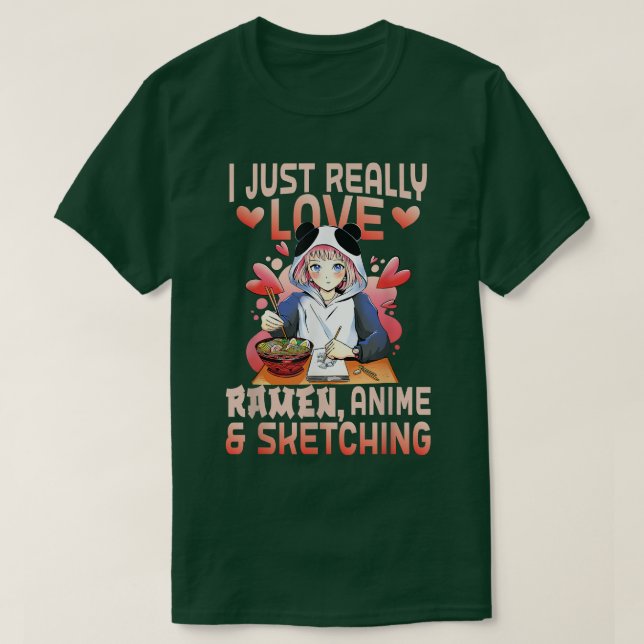 Camiseta Ramen Merch Anime ama animação japonesa Ske (Frente do Design)