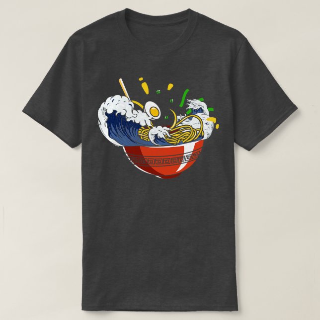 Camiseta Ramen Merchandise Japonês Wave Ramen Noodle (Frente do Design)