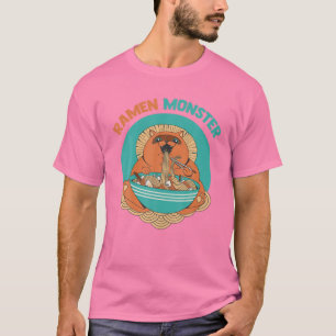Camiseta Ramen Monster - Animais Animes - Gato Japonês Aes