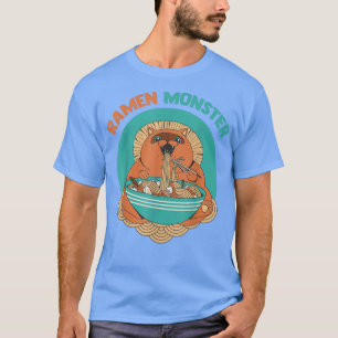 Camiseta Ramen Monster Animes Cat Japonês Aesthet