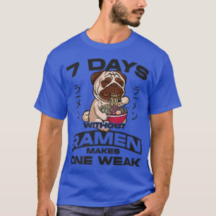 Camiseta Ramen Noodle Bowl Adora Cão Kawaii Japonês Pug 7 D
