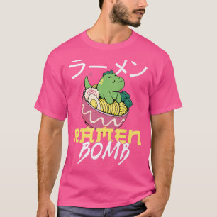 Camiseta Ramen Noodle Bowl Adora Japonês Kawaii Dinosaur Ra