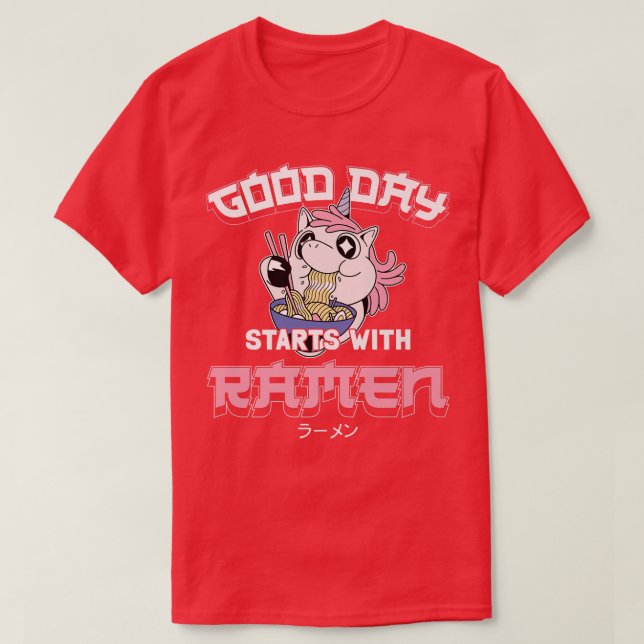 Camiseta Ramen Noodle Bowl Adora Japonês Kawaii Unicorn Goo (Frente do Design)