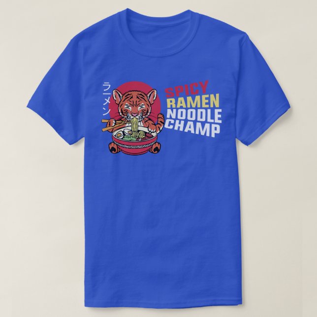 Camiseta Ramen Noodle Bowl Adora Kawaii Tiger Spicy Japonês (Frente do Design)