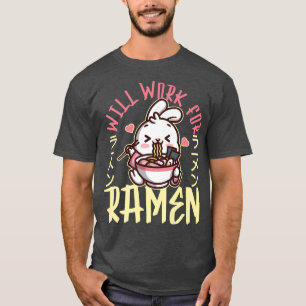 Camiseta Ramen Noodle Bowl Ama Japonês Kawaii Bunny Will