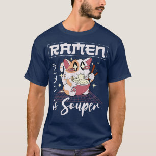 Camiseta Ramen Noodle Bowl Ama Japonês Kawaii Cat Ramen I