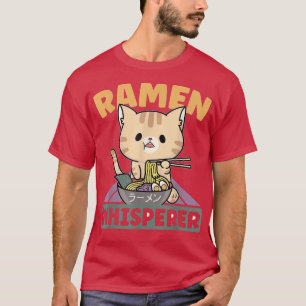 Camiseta Ramen Noodle Bowl Love Japanese Kawaii Cat Ramen W
