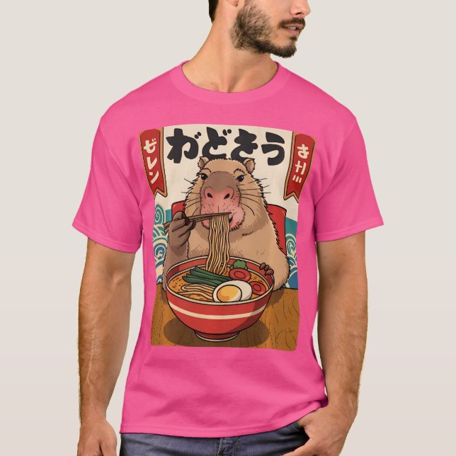 Camiseta Ramen Noodle Capybara Kawaii Anime Ramen Capybara (Frente)