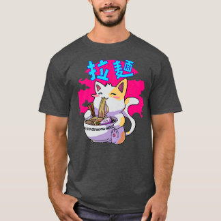 Camiseta Ramen Noodle Cat Kitten Feline Men Boy