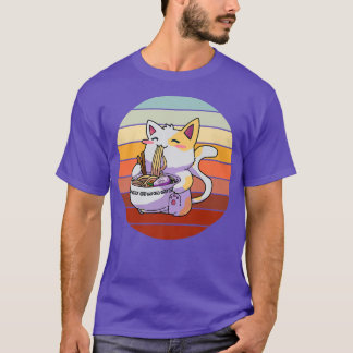 Camiseta Ramen Noodle Cat Kitten Feline Men Boy