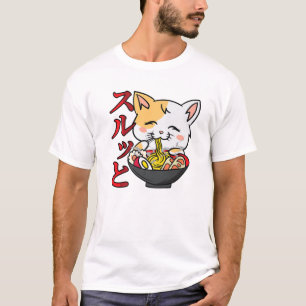 Camiseta Ramen Noodles - Anime Cat - Manga Japonesa Culture