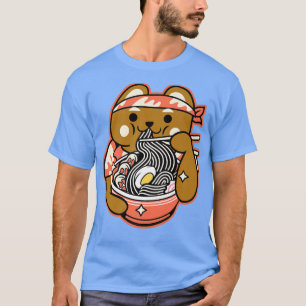 Camiseta Ramen Noodles Anime Kawaii ursinho japonês Prem