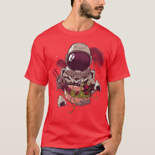 Camiseta Ramen Noodles Astronauta Astral Design Cósmico Par
