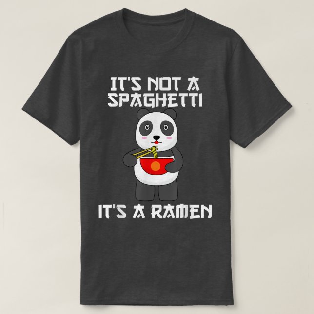 Camiseta Ramen Noodles Bowl Com Chopsticks & Panda Para Ram (Frente do Design)