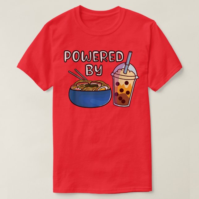 Camiseta Ramen Noodles Bubble Tea Tapioca Milk Kawaii Boba (Frente do Design)
