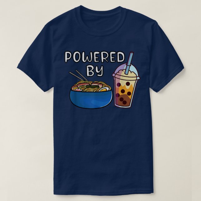 Camiseta Ramen Noodles Bubble Tea Tapioca Milk Kawaii Boba (Frente do Design)