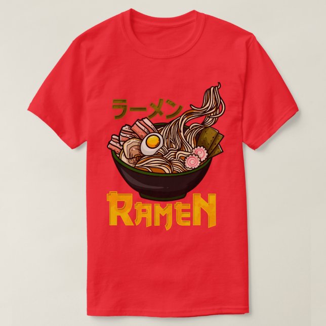 Camiseta Ramen Noodles Comida japonesa Kawaii (Frente do Design)
