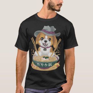 Camiseta Ramen Noodles.Cultura Japonesa Amantes de cães de 