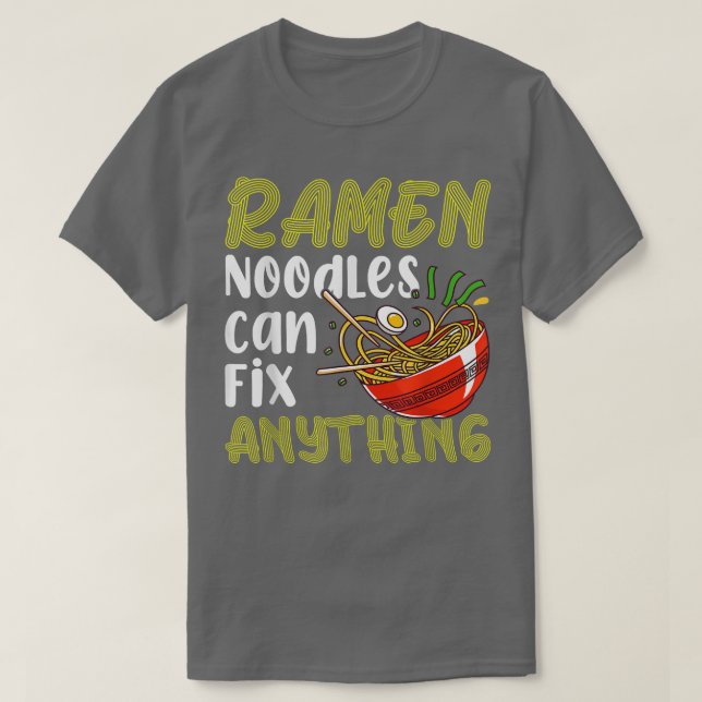 Camiseta Ramen Noodles Fix Anything Funny Noodle Eater Love (Frente do Design)