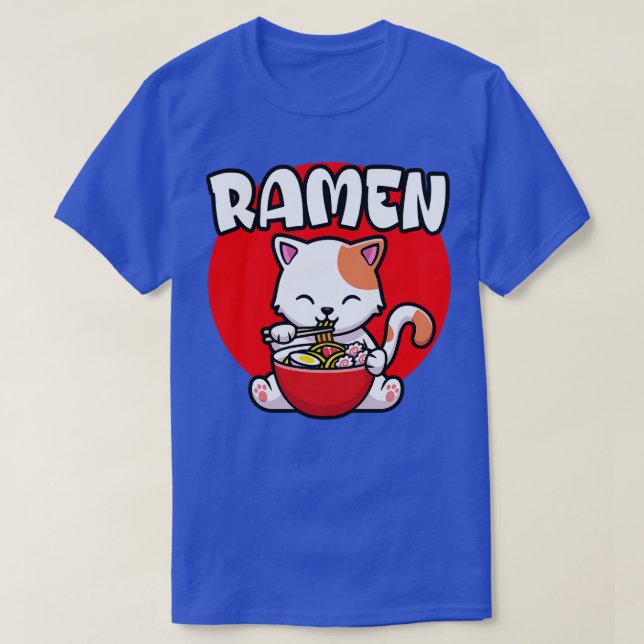 Camiseta Ramen Noodles, Gato De Gato Cortado (Frente do Design)