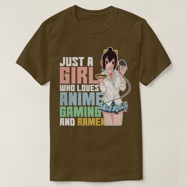 Camiseta Ramen Noodles Girl Otaku (Frente do Design)