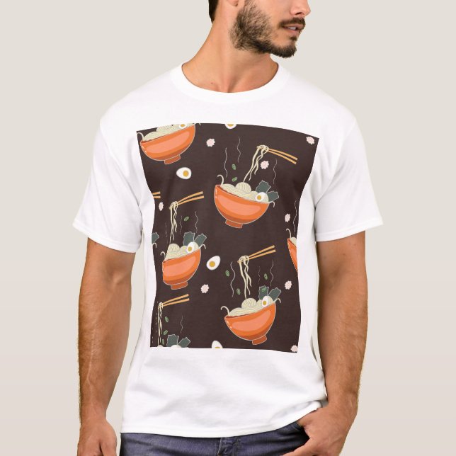 Camiseta Ramen Noodles: Gráficos Vintage (Frente)