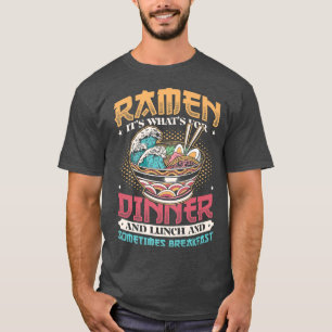 Camiseta Ramen Para Noodles De Almoço Jante E Café Da Manhã