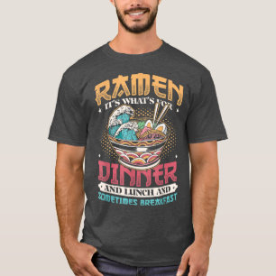 Camiseta Ramen para Noodles Ramen do Café da Almoça e do Ja