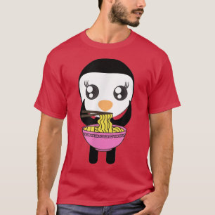 Camiseta Ramen Penguin Kawaii Japonês Anime Cute Kimchi No