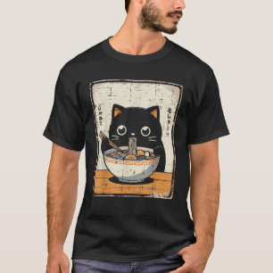 Camiseta Ramen Preto Japonês Kawaii Macarrão Arte Mulheres