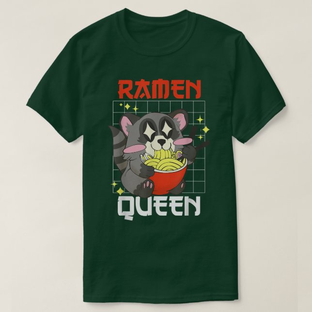 Camiseta Ramen Queen com Panda e Ramen (Frente do Design)