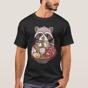 Camiseta Ramen Raccoon Anime Kawaii Cute T Shirt