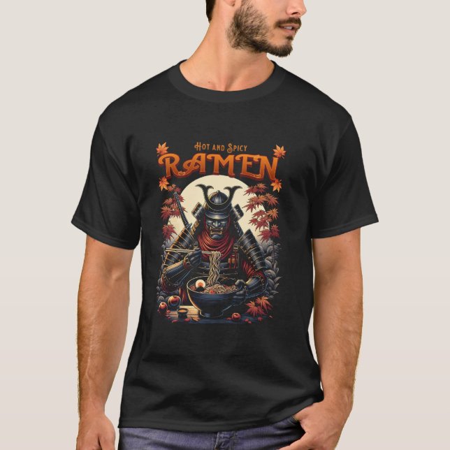 Camiseta Ramen Samurai Quente e Apimentado - Amante de Comi (Frente)