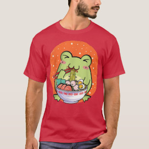 Camiseta Ramen Sapo Kawaii Sapo Comendo Ramen Sapo Noodle L