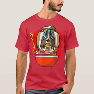 Camiseta Ramen Shih Tzu Dog Kawaii Japonês Ramen Noodle