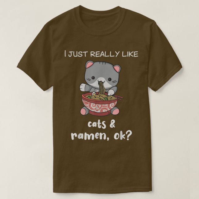 Camiseta Ramen Shirt Cats and Ramen Cat Lover Japanese Rame (Frente do Design)