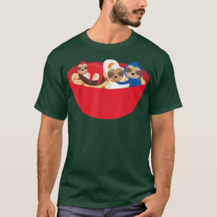 Camiseta Ramen Slothes 4 de julho pavilhão americano EUA