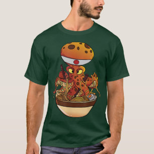 Camiseta Ramen Tee Kawaii Octopus Japonês Que Ama Ramen