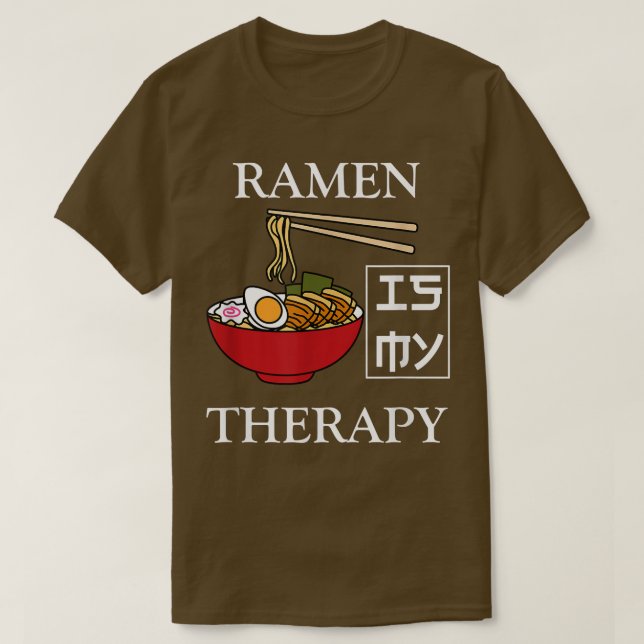 Camiseta Ramen Therapy Ironic Noodle Squad Ramen Bowl (Frente do Design)