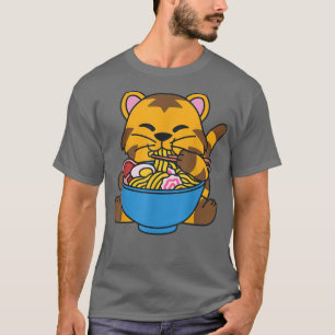 Camiseta Ramen Tiger Kawaii Style Anime Comida Japonês Nood