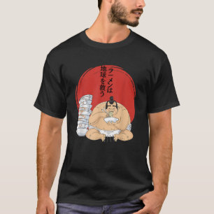 Camiseta Ramen Vai Salvar O Planeta Sumo Wrestler Comendo R